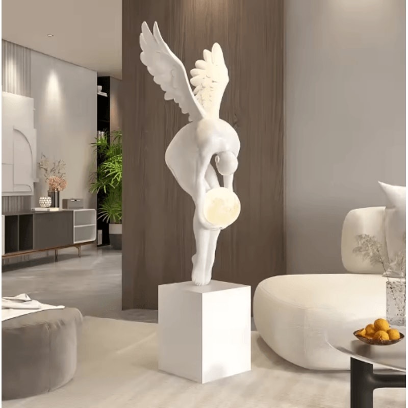 Luminous Wing Sculpture Modern Nordic Resin Wing Statue For Living Room Decor 0