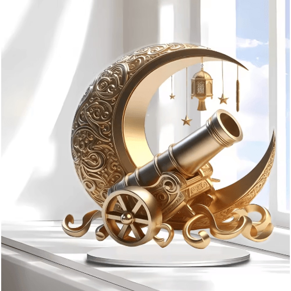 Moon Lantern Acrylic Decor Elegant Ramadan Eid Decoration With Star Floral Design 9