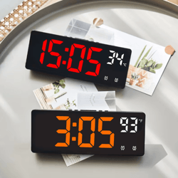 voice-control led alarm clock – smart digital alarm clock with temperature display