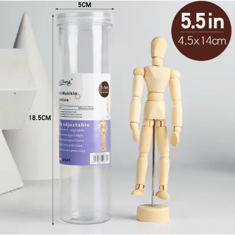 Wooden Artist Mannequin Set Adjustable Drawing Mannequin Model With Gift Box 10