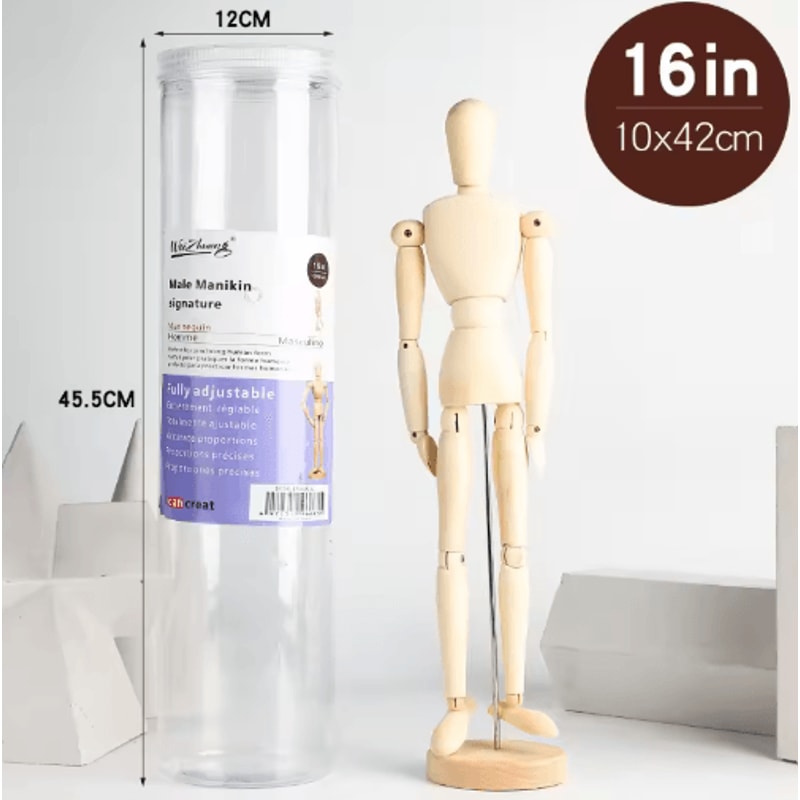Wooden Artist Mannequin Set Adjustable Drawing Mannequin Model With Gift Box 7