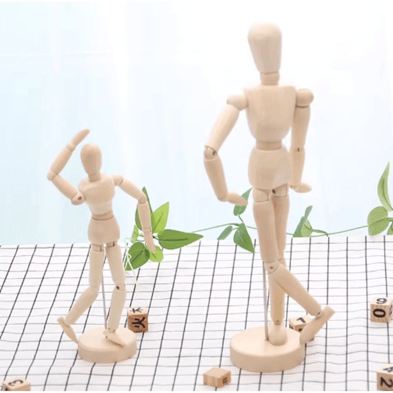 Wooden Artist Mannequin Set Adjustable Drawing Mannequin Model With Gift Box 13