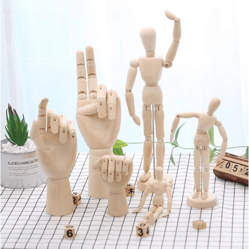 Wooden Artist Mannequin Set Adjustable Drawing Mannequin Model With Gift Box 14