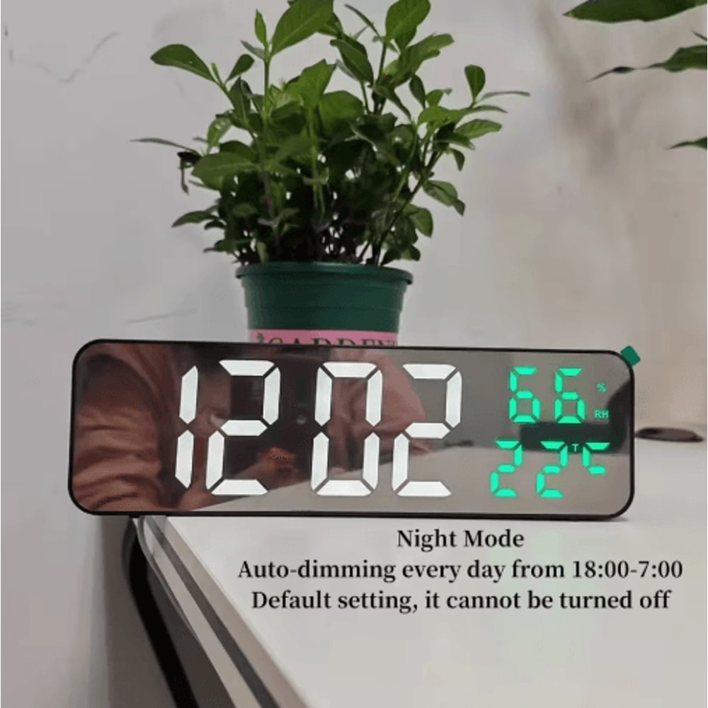 9Inch LED Digital Wall Clock Smart Large Digital Clock With Temperature Humidity Display 5