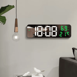 9-inch led digital wall clock – smart large digital clock with temperature & humidity display