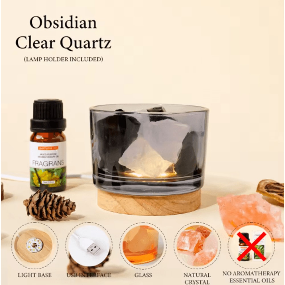 Rose Quartz Crystal Aroma Lamp Natural Rose Quartz Crystal Lamp For Relaxing Home Decor 2