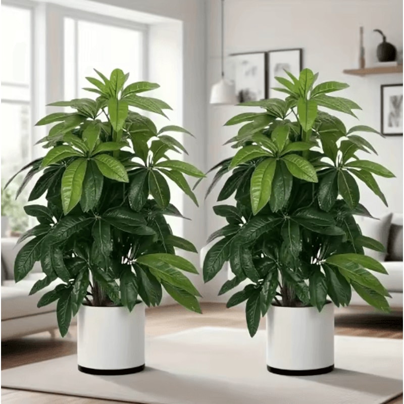 Realistic Artificial Money Tree Palm Lush Artificial Palm Tree For Outdoor Event Decor 0