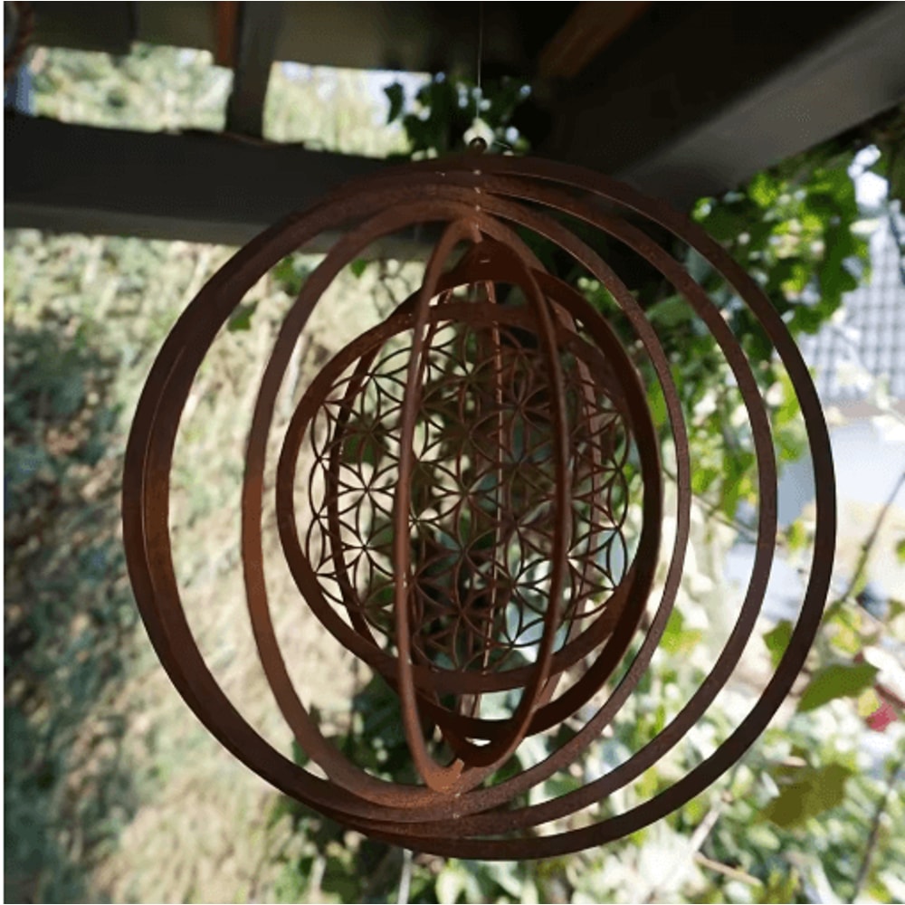 Rustic Metal Spiral Weather Vane Decorative Outdoor Wind Spinner For Balcony Garden 0