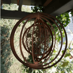 rustic metal spiral weather vane – decorative outdoor wind spinner for balcony & garden