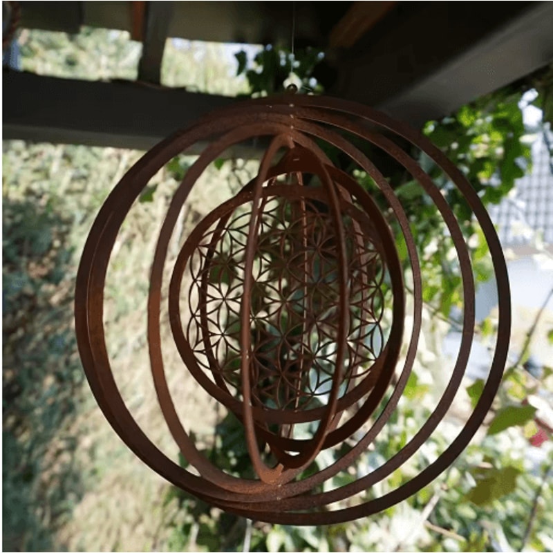 Rustic Metal Spiral Weather Vane Decorative Outdoor Wind Spinner For Balcony Garden 0