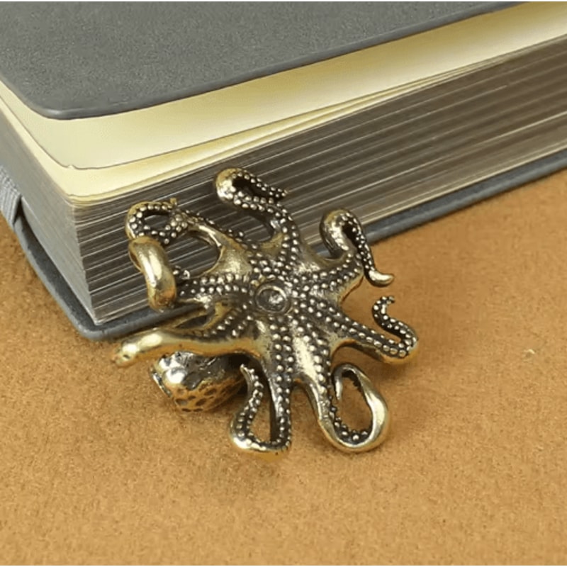 Retro Brass Octopus Figurine Vintage Brass Octopus Ornament For Desk Home Decor 5