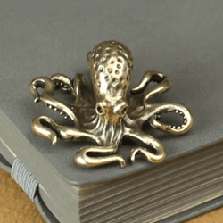 retro brass octopus figurine – vintage brass octopus ornament for desk & home decor