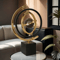 Modern Black Gold Globe Sculpture Elegant Abstract Globe Decor For Home Office 0