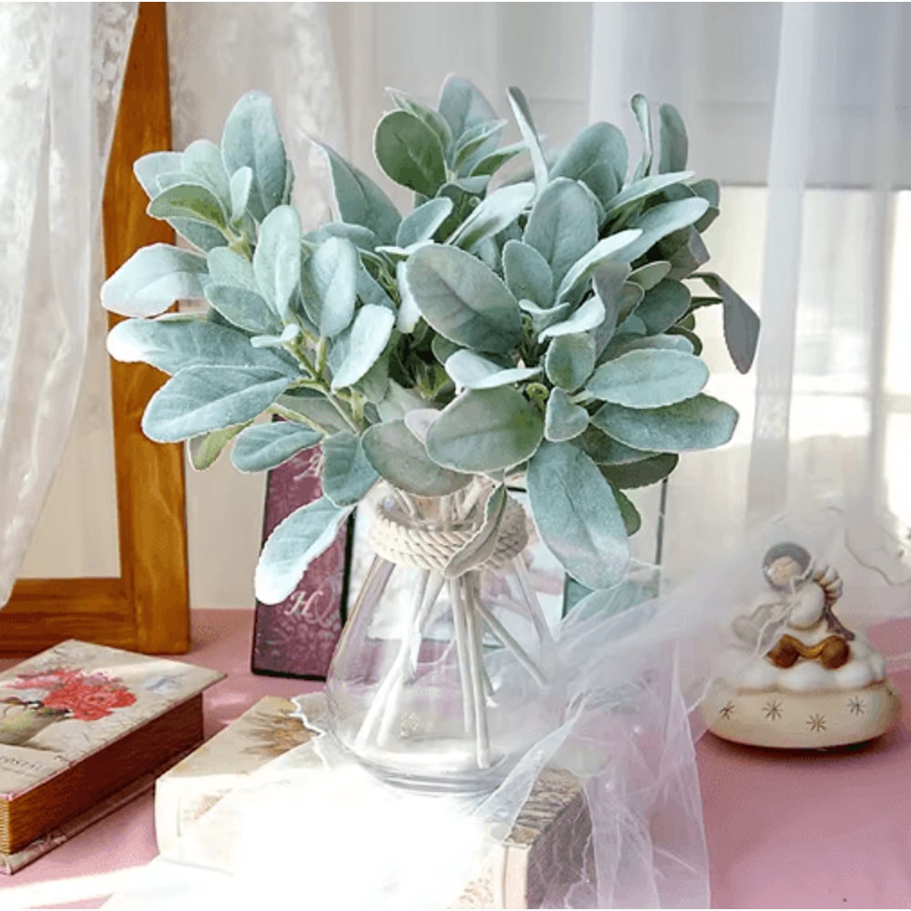 10Pack Lambs Ear Greenery Stems Soft Touch Artificial Lambs Ear Stems For Floral Decor 6