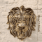 Gold Lion Head Wall Sculpture Majestic Lion Head Wall Decor For Luxury Interiors 1