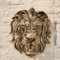 Gold Lion Head Wall Sculpture Majestic Lion Head Wall Decor For Luxury Interiors 1