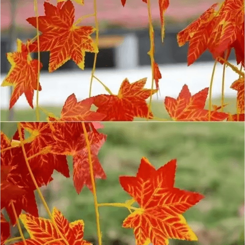 23M Artificial Maple Leaf Garland Vibrant Autumn Maple Leaf Vine For Seasonal Decor 3