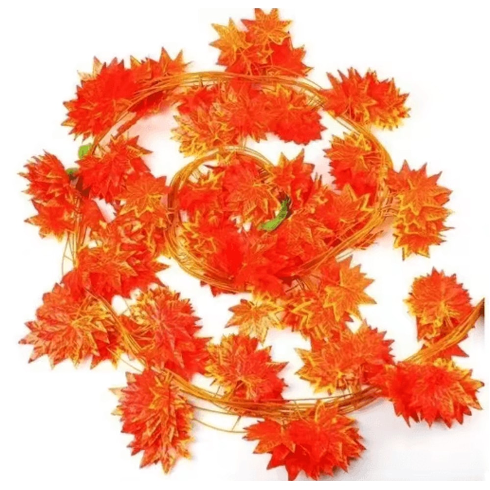 23M Artificial Maple Leaf Garland Vibrant Autumn Maple Leaf Vine For Seasonal Decor 5