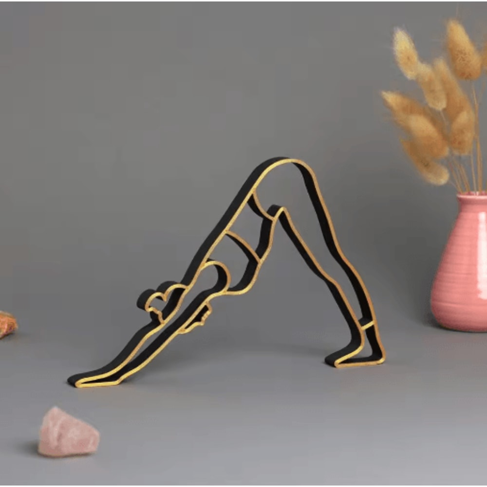 Abstract Yoga Lady Sculpture Elegant Yoga Figurine Decor For Calm Modern Spaces 1