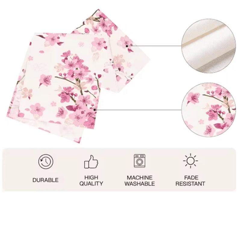Cherry Blossom Linen Table Runner Elegant Cherry Blossom Table Runner For Spring Wedding Decor 3