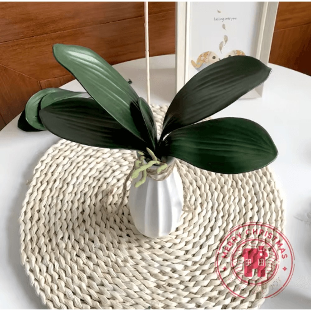 Realistic Phalaenopsis Orchid Leaves Lifelike Artificial Orchid Leaves For Floral Arrangements 2