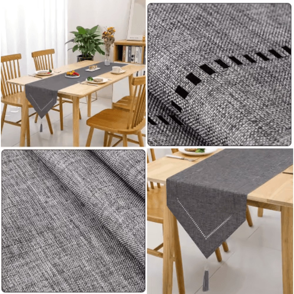 Modern Solid Linen Table Runner Minimalist Linen Table Runner For Dining Coffee Tables 0