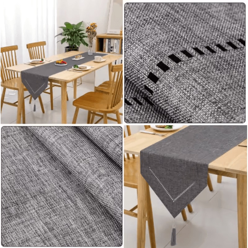 Modern Solid Linen Table Runner Minimalist Linen Table Runner For Dining Coffee Tables 0