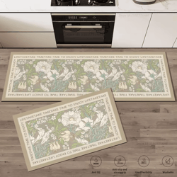 floral anti-fatigue kitchen rug – soft non-slip kitchen mat for comfort & style
