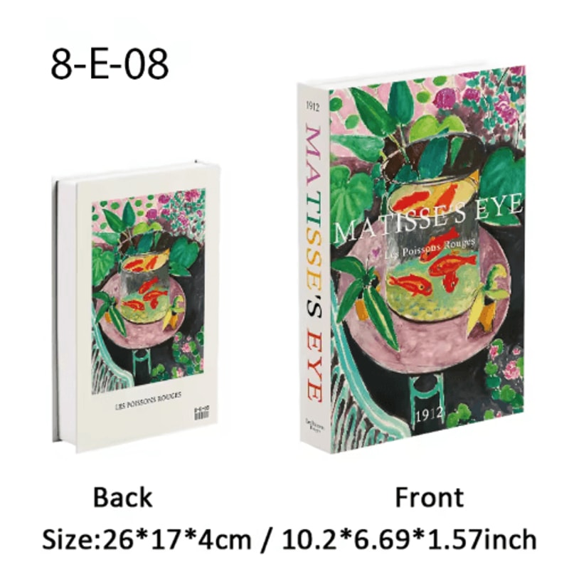 Van Gogh Monet Decorative Book Box Artistic Fake Book Storage Box For Home Decor 11