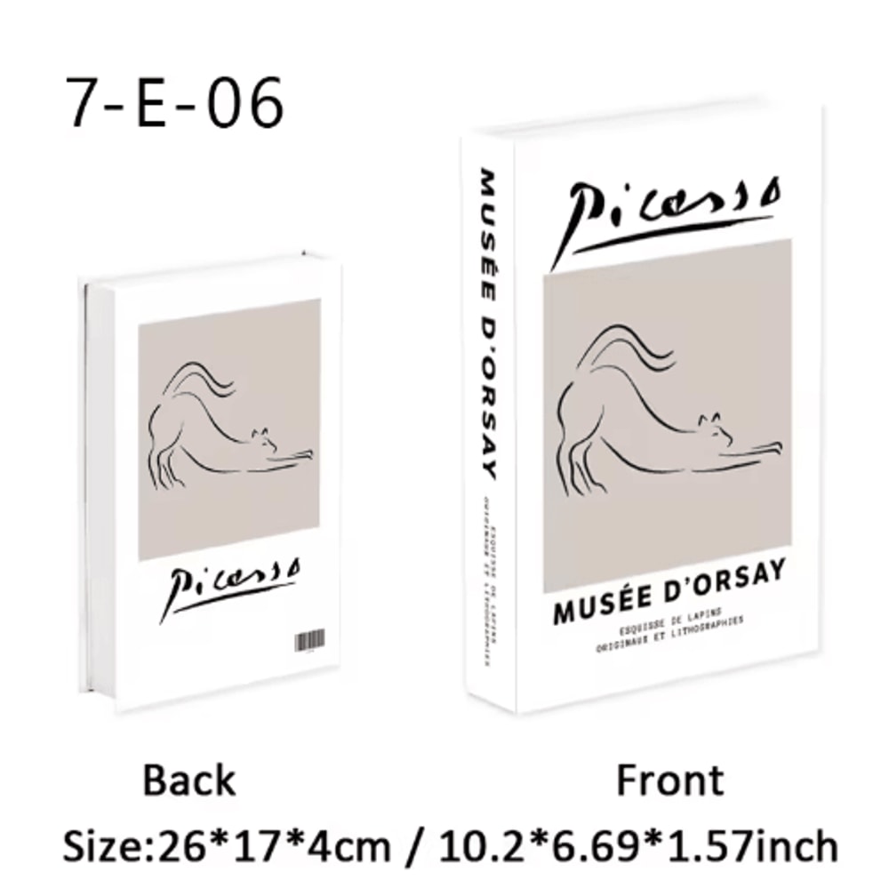 Van Gogh Monet Decorative Book Box Artistic Fake Book Storage Box For Home Decor 12