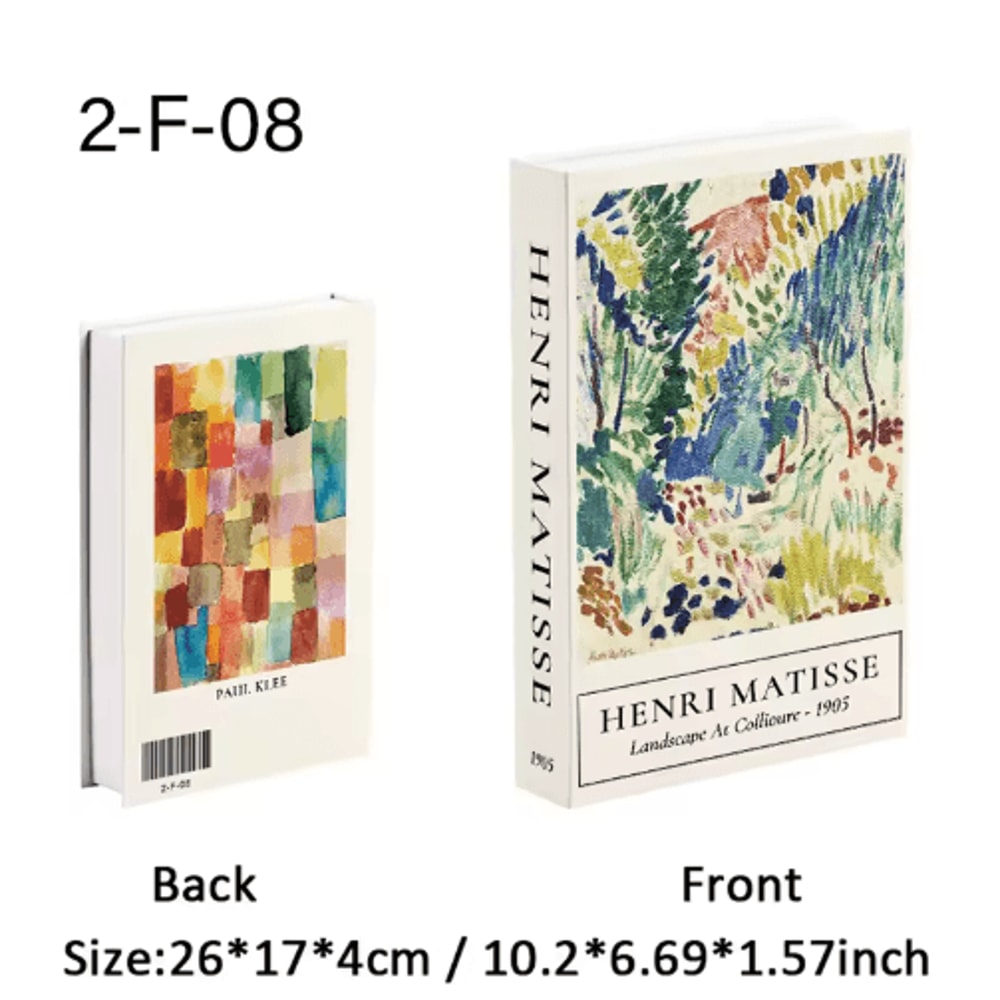 Van Gogh Monet Decorative Book Box Artistic Fake Book Storage Box For Home Decor 15