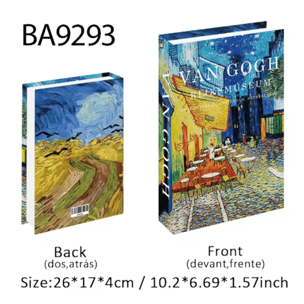 Van Gogh Monet Decorative Book Box Artistic Fake Book Storage Box For Home Decor 2