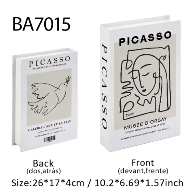 Van Gogh Monet Decorative Book Box Artistic Fake Book Storage Box For Home Decor 3