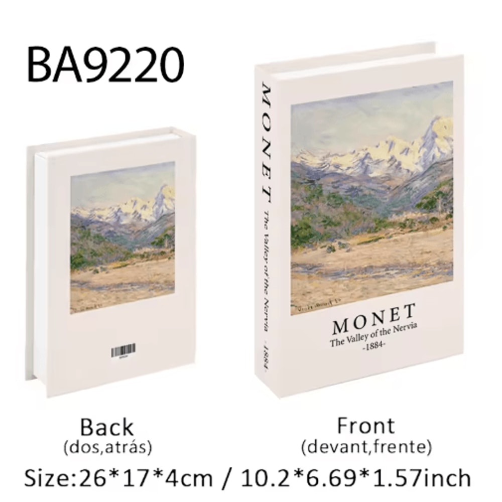 Van Gogh Monet Decorative Book Box Artistic Fake Book Storage Box For Home Decor 5
