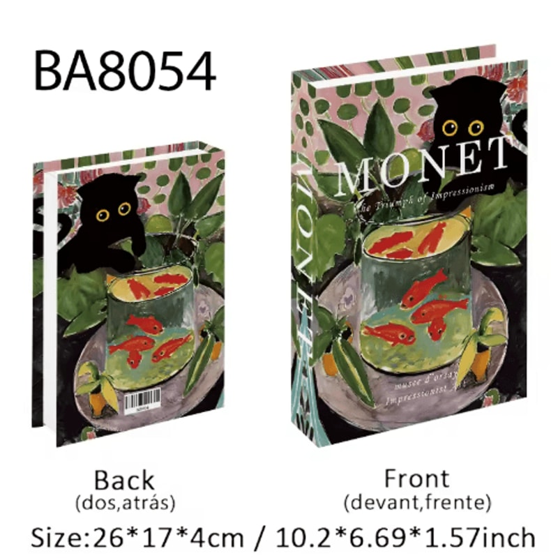Van Gogh Monet Decorative Book Box Artistic Fake Book Storage Box For Home Decor 7
