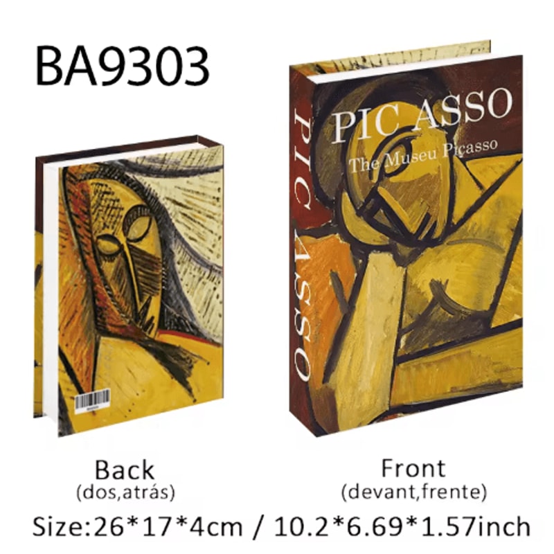 Van Gogh Monet Decorative Book Box Artistic Fake Book Storage Box For Home Decor 16