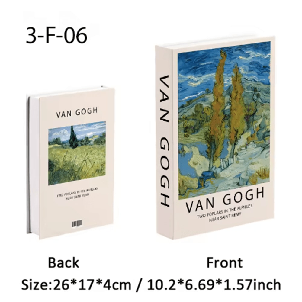 Van Gogh Monet Decorative Book Box Artistic Fake Book Storage Box For Home Decor 18