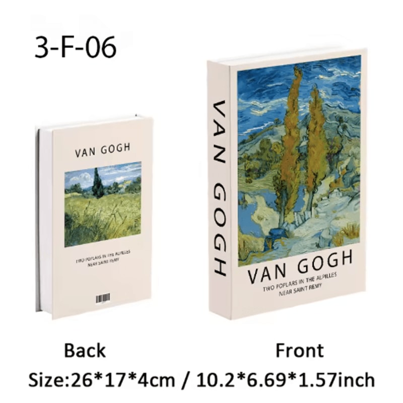 Van Gogh Monet Decorative Book Box Artistic Fake Book Storage Box For Home Decor 18