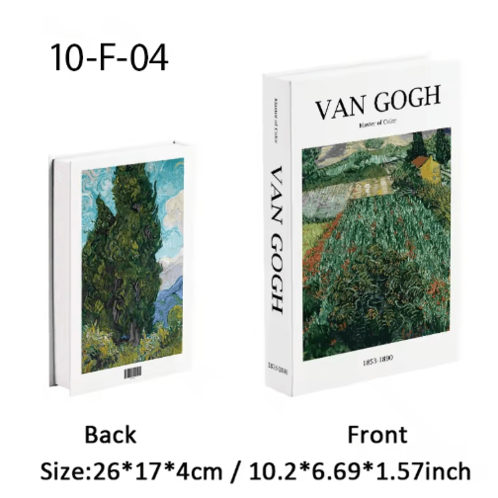 Van Gogh Monet Decorative Book Box Artistic Fake Book Storage Box For Home Decor 19