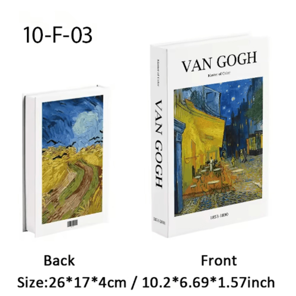 Van Gogh Monet Decorative Book Box Artistic Fake Book Storage Box For Home Decor 20