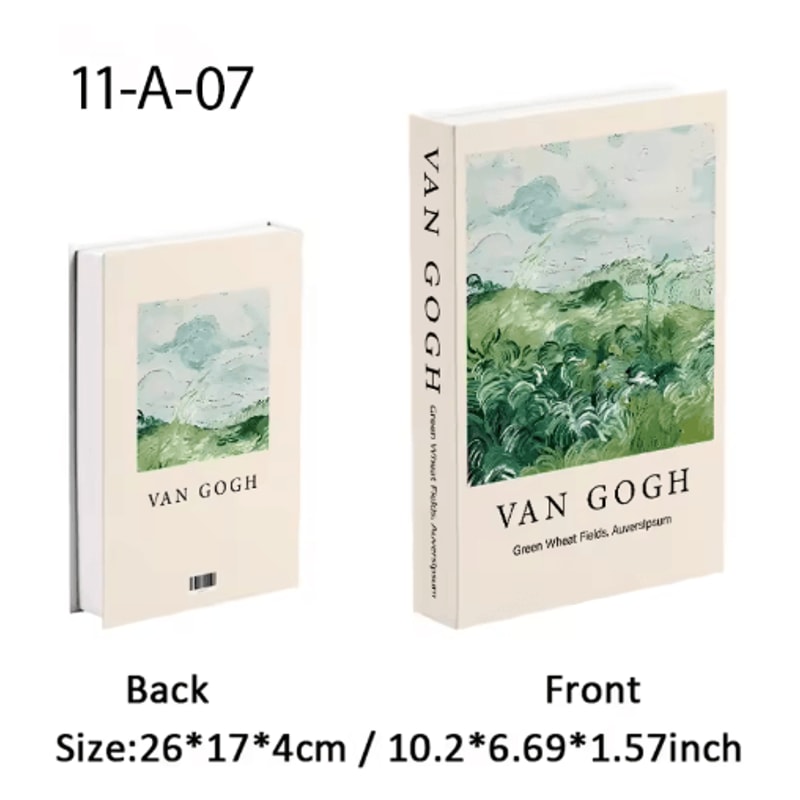 Van Gogh Monet Decorative Book Box Artistic Fake Book Storage Box For Home Decor 22