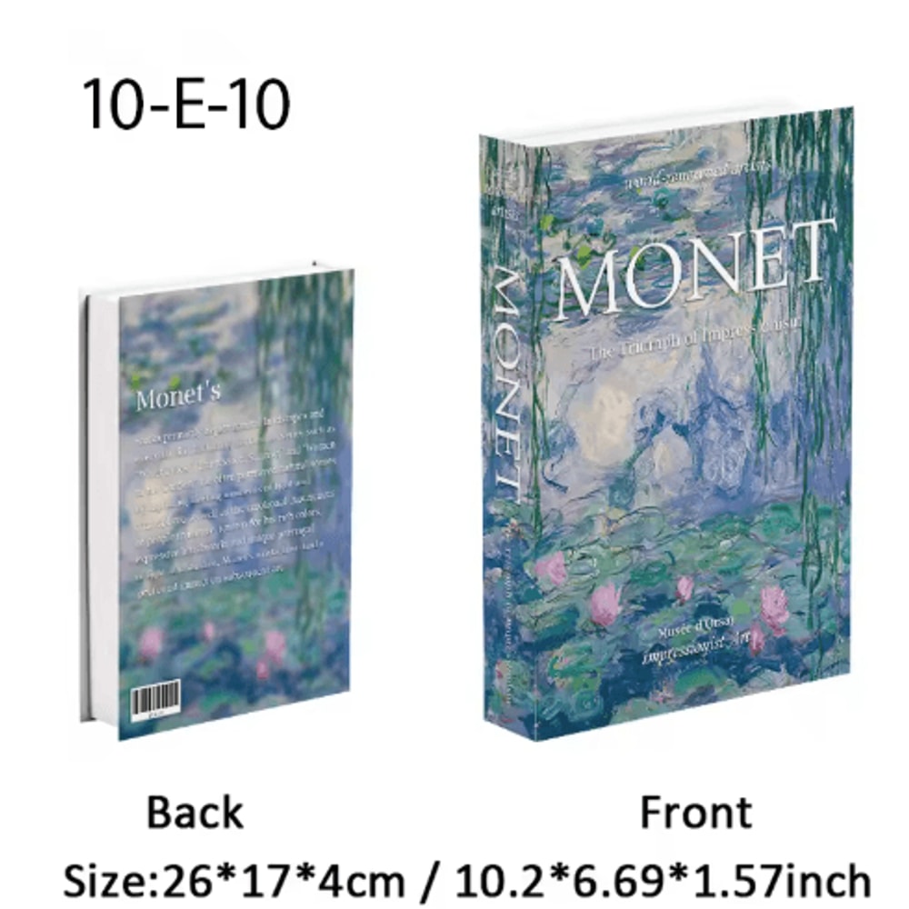 Van Gogh Monet Decorative Book Box Artistic Fake Book Storage Box For Home Decor 26