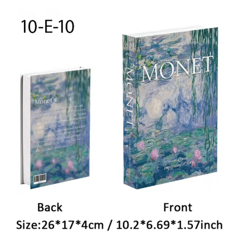 Van Gogh Monet Decorative Book Box Artistic Fake Book Storage Box For Home Decor 26