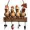 Farmhouse Hen Wooden Key Holder Wall Mount With Rustic Hooks 1