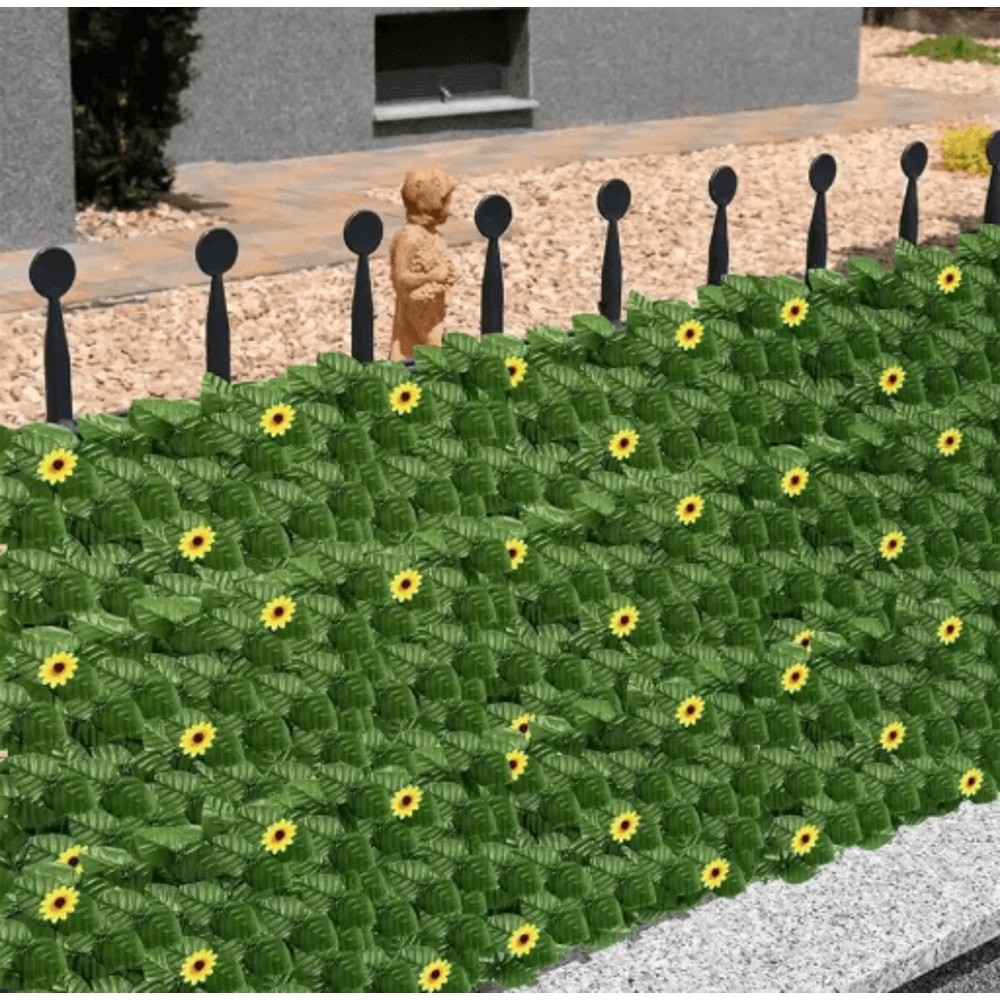 Sunflower Artificial Ivy Privacy Fence Decorative Outdoor Green Wall Panel 6