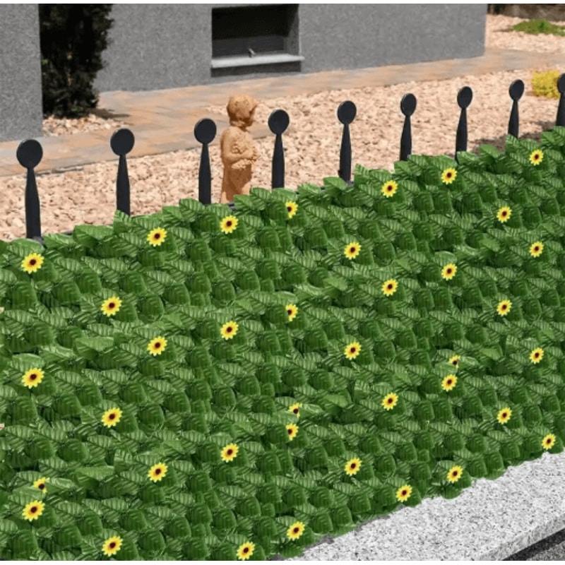 Sunflower Artificial Ivy Privacy Fence Decorative Outdoor Green Wall Panel 6