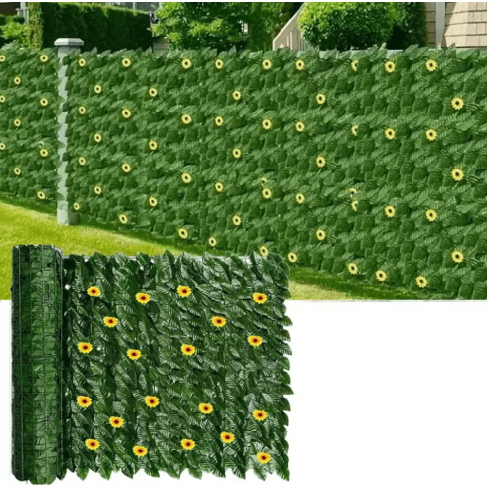 Sunflower Artificial Ivy Privacy Fence Decorative Outdoor Green Wall Panel 0