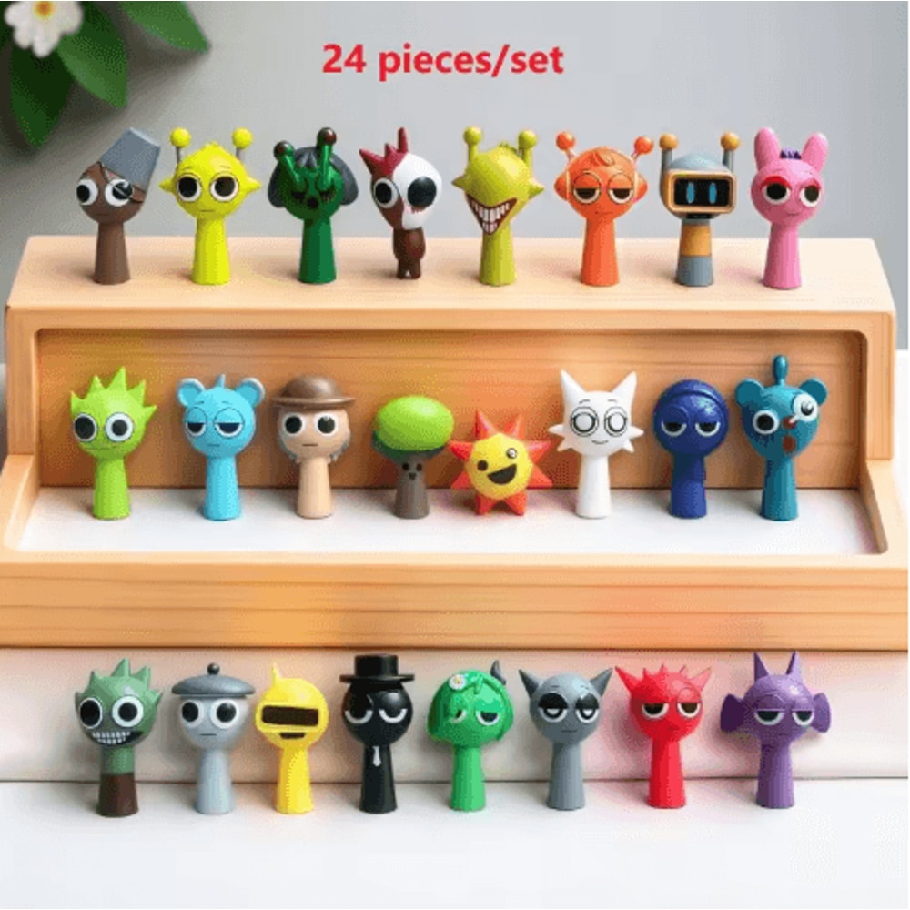 24Piece Sprunki Doll Set Cartoon PVC Mini Figurines Collection 1