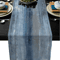 VIKAMA Linen Table Runner Farmhouse Retro Tie Dye Rustic Dining Decor 1