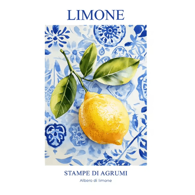 Retro Lemon Garden Lemon Wall Art Canvas Fresh Summer Fruit Decor Prints 5